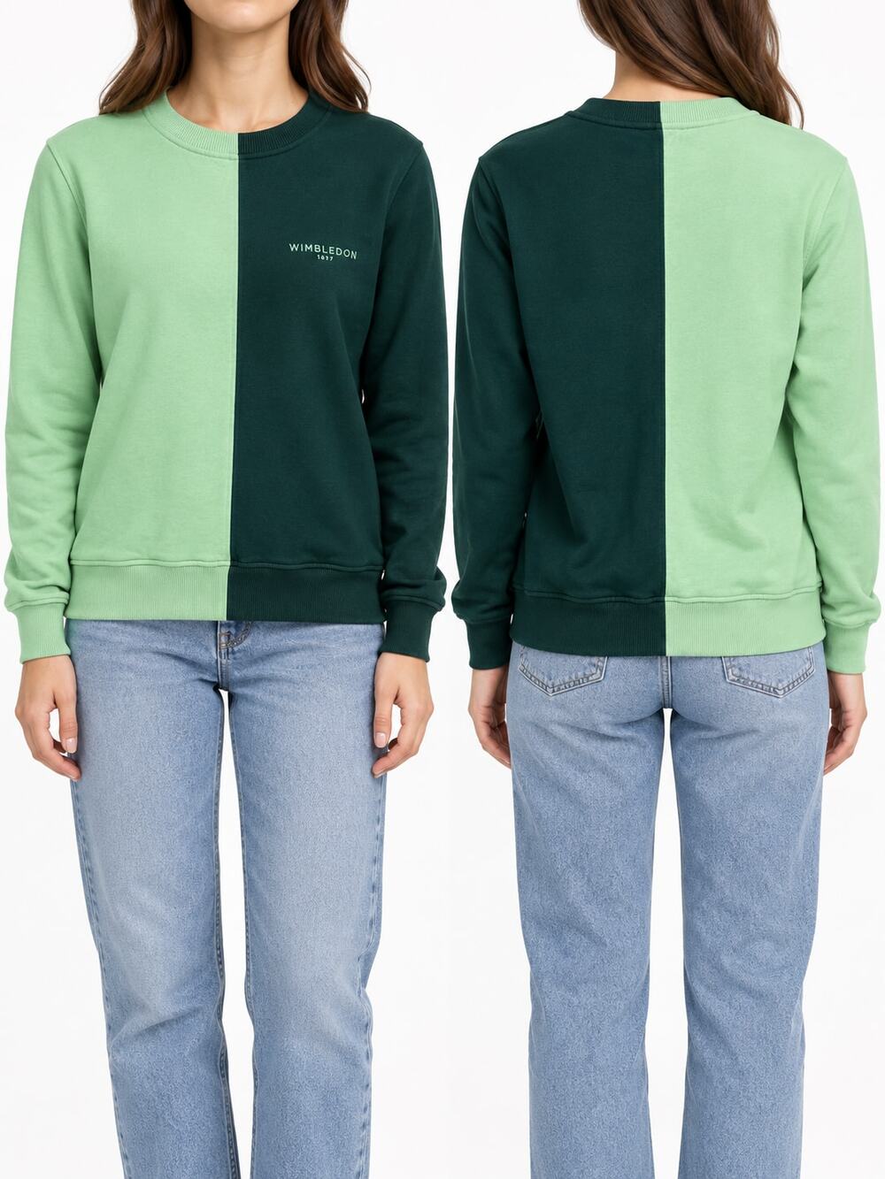 Wimbledon 1877 Official Tournament Women's Colorblock Crewneck Sweatshirt Size S